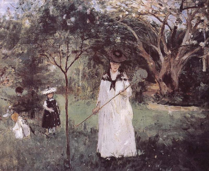Berthe Morisot Catching the butterfly Spain oil painting art